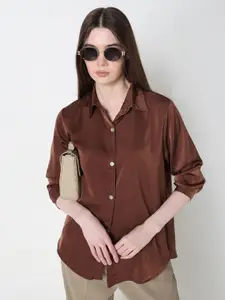 SHOWOFF Relaxed Fit Satin Casual Shirt