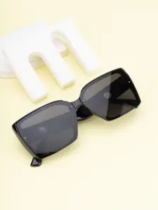 DressBerry Women Black Lens & Black Oversized Sunglasses