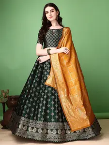 JULEE Ready to Wear Jacquard Lehenga & Unstitched Blouse With Dupatta