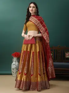 JULEE Ready to Wear Jacquard Lehenga & Unstitched Blouse With Dupatta