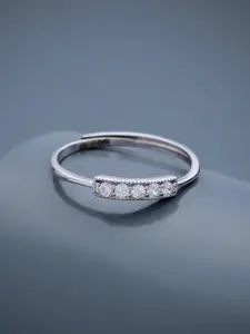 Kushal's Fashion Jewellery Rhodium-Plated 92.5 Pure Silver Finger Ring