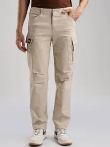 NEVER NEUD Men Relaxed Fit Heavy Twill Cargos Trousers
