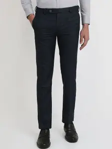 Park Avenue Men Checked Slim Fit Mid-Rise Flat Front Formal Trouser