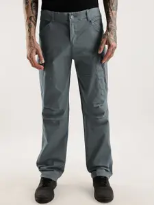 NEVER NEUD Men Relaxed Fit Heavy Twill Cargos Trousers