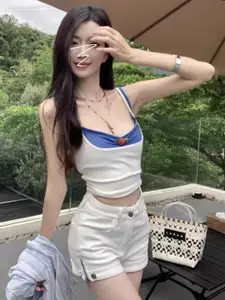 StyleCast Women Slim Fit Low-Rise Denim Shorts