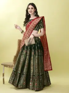 JULEE Ready to Wear Jacquard Lehenga & Unstitched Blouse With Dupatta