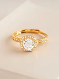 Kushal's Fashion Jewellery White Gold-Plated Ethnic 92.5 Pure Silver Finger Ring