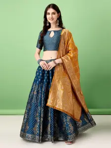 LADY SHOPI Ready to Wear Lehenga & Unstitched Blouse With Dupatta
