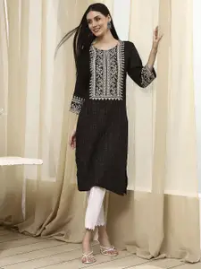 Biba Women Yoke Design Thread Work Kurta