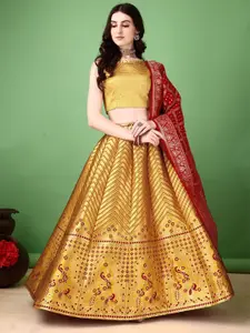 JULEE Ready to Wear Jacquard Lehenga & Unstitched Blouse With Dupatta