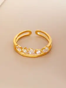 Kushal's Fashion Jewellery Gold-Plated 92.5 Pure Silver Finger Ring