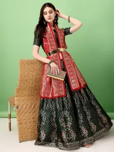 JULEE Ready to Wear Jacquard  Lehenga & Unstitched Blouse With Dupatta