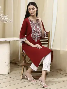 Biba Women Yoke Design Flared Sleeves Kurta