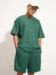 HIGHLANDER Oversized Round Neck T-Shirt With Shorts Co-Ords