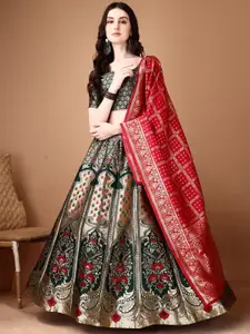 LADY SHOPI Ready to Wear Lehenga & Unstitched Blouse With Dupatta