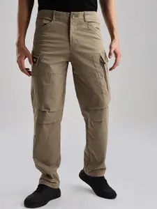 NEVER NEUD Men Relaxed Fit Heavy Twill Cargos Trousers
