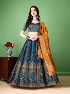 LADY SHOPI Ready to Wear Lehenga & Unstitched Blouse With Dupatta