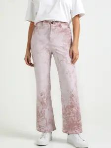 glitchez Women Printed Wide Leg Jeans