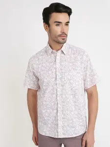 ColorPlus Floral Printed Short Sleeves Pure Cotton Shirt