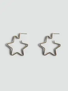 MANGO Contemporary Star-Shaped Hoop Earrings