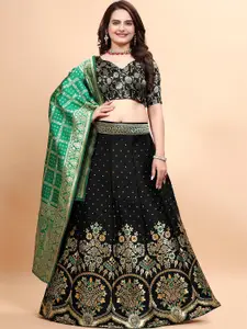 A TO Z CART Woven Design Zari Ready to Wear Lehenga & Unstitched Blouse With Dupatta