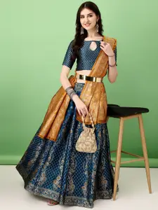 JULEE Ready to Wear Jacquard Lehenga & Unstitched Blouse With Dupatta