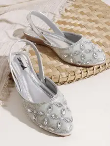 Anouk Women Embellished Mojaris with Embroidered Flats