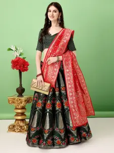 JULEE Ready to Wear Jacquard Lehenga & Unstitched Blouse With Dupatta