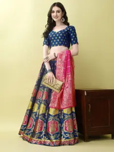 JULEE Ready to Wear Jacquard Lehenga & Unstitched Blouse With Dupatta