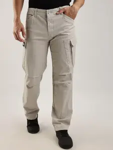 NEVER NEUD Men Relaxed Fit Heavy Twill Cargos Trousers