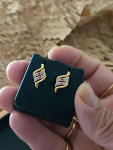 niva fashion Gold-Plated Stone Studded Earrings