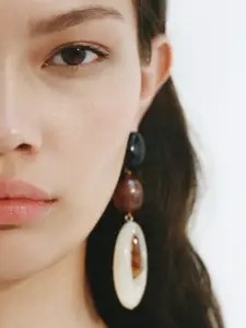 MANGO Contemporary Artificial Beaded Drop Earrings