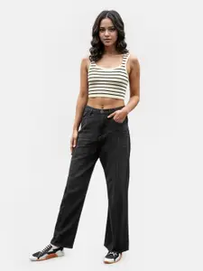 glitchez Women Panelled Flared Jeans