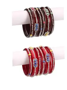Somil Women Stylish Fashion Glass Bangles set of 2