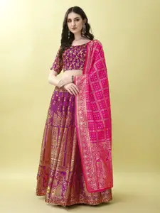 LADY SHOPI Ready to Wear Lehenga & Unstitched Blouse With Dupatta