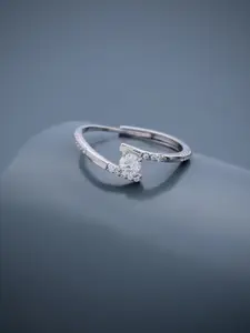 Kushal's Fashion Jewellery Rhodium-Plated 92.5 Pure Silver Finger Ring
