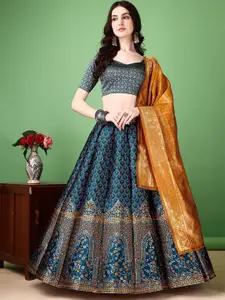 A TO Z CART Woven Design Zari Ready to Wear Lehenga & Unstitched Blouse With Dupatta