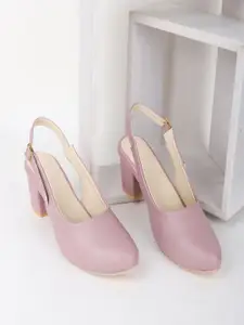 SKOLL Women Slingback Block Heel Pumps