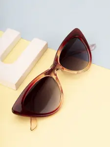 DressBerry Women Black Lens & Red Cateye Sunglasses with UV Protected Lens