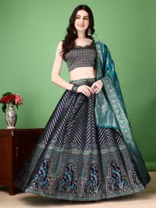 A TO Z CART Woven Design Zari Ready to Wear Lehenga & Unstitched Blouse With Dupatta