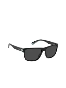 Polaroid Men UV Protected Lens Full Rim Rectangle Sunglasses