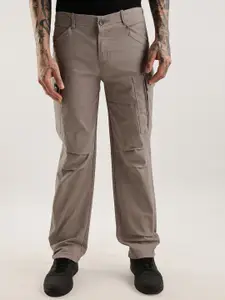 NEVER NEUD Men Relaxed Fit Heavy Twill Cargos Trousers