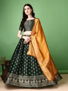 LADY SHOPI Ready to Wear Lehenga & Unstitched Blouse With Dupatta
