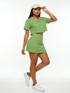glitchez Regular Fit Skirt & Shirt Co-Ords