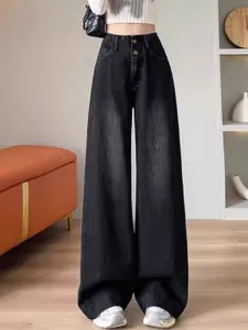 StyleCast Women Comfort Wide Leg High-Rise Low Distress Stretchable Jeans