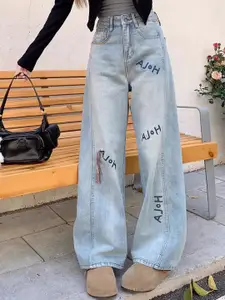 StyleCast Women Comfort High-Rise Wide Leg Light Fade Stretchable Jeans