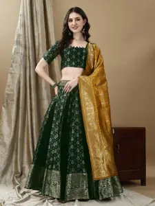 JULEE Floral Woven Design Ready to Wear Lehenga & Unstitched Blouse With Dupatta