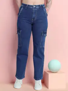 DressBerry Women Pixie Straight Fit High-Rise Light Fade Stretchable Jeans