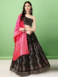 LADY SHOPI Ready to Wear Lehenga & Unstitched Blouse With Dupatta