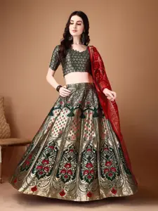 JULEE Ready to Wear Jacquard Lehenga & Unstitched Blouse With Dupatta